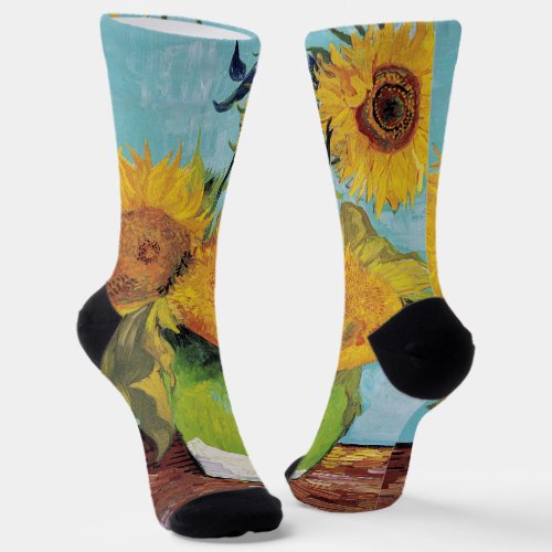 Vincent Van Gogh _ Three Sunflowers in a Vase Socks