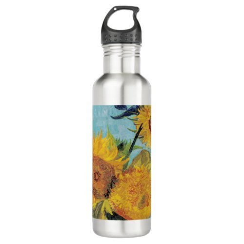 Vincent Van Gogh _ Three Sunflowers in a Vase Stainless Steel Water Bottle