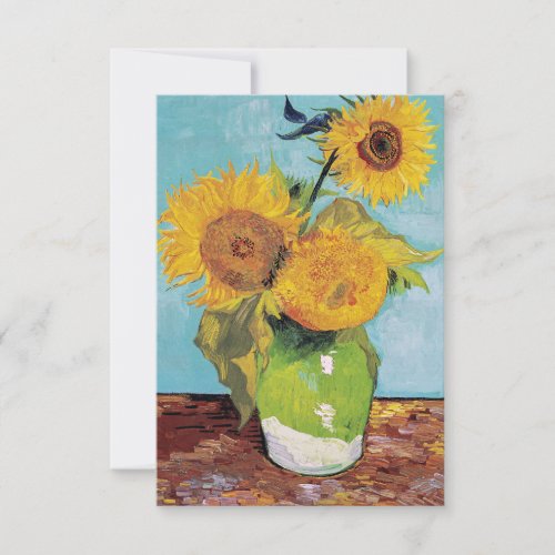 Vincent Van Gogh _ Three Sunflowers in a Vase Thank You Card