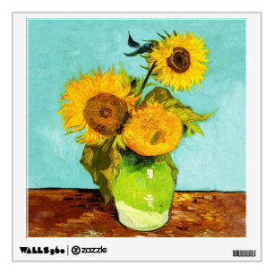 Vincent Van Gogh Three Sunflowers In A Vase Wall Sticker