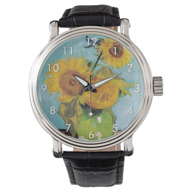 Vincent Van Gogh - Three Sunflowers in a Vase Watch (Front)