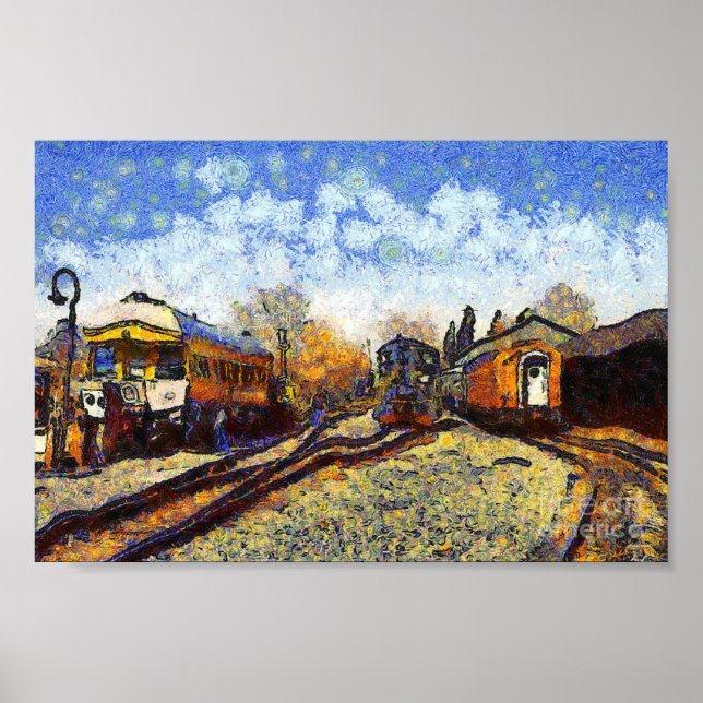 Vincent van Gogh, train station Poster (Front)