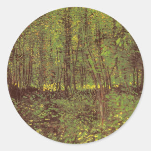 Vincent van Gogh - Trees and Undergrowth Classic Round Sticker