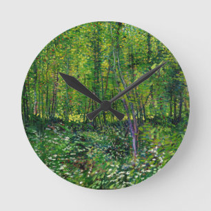 Vincent Van Gogh Trees And Undergrowth Round Clock