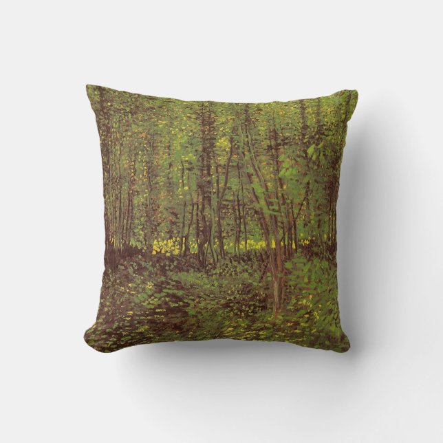 Vincent van Gogh - Trees and Undergrowth Throw Pillow (Front)