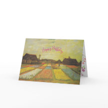 Vincent Van Gogh Tulip Fields Custom Birthday Card