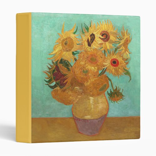 Vincent Van Gogh Twelve Sunflowers In A Vase 3 Ring Binder