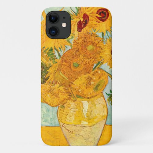 Vincent Van Gogh Twelve Sunflowers In a Vase Art iPhone 11 Case