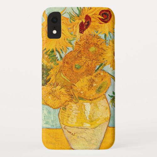Vincent Van Gogh Twelve Sunflowers In a Vase Art iPhone XR Case