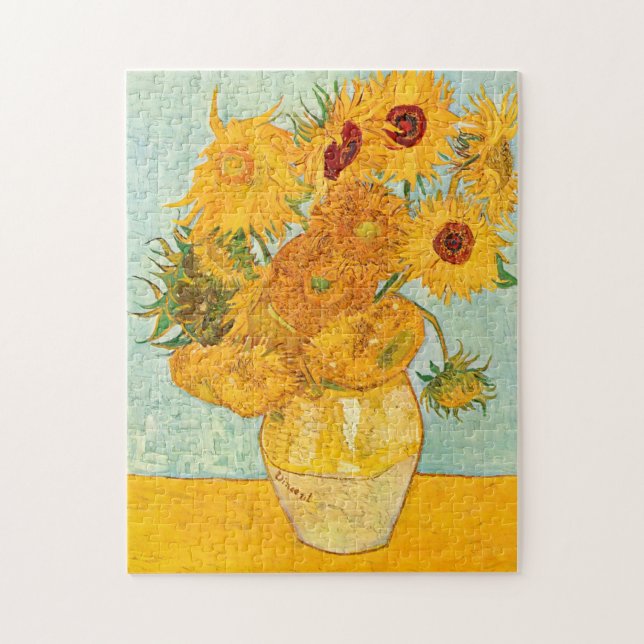 Vincent Van Gogh Twelve Sunflowers In a Vase Art Jigsaw Puzzle (Vertical)