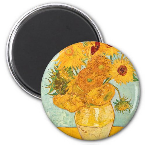 Vincent Van Gogh Twelve Sunflowers In a Vase Art Magnet