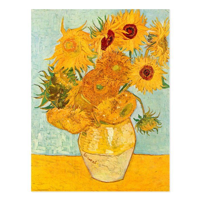 12 sunflowers in a vase van gogh