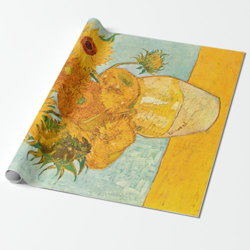Vincent Van Gogh Twelve Sunflowers In a Vase Art Wrapping Paper