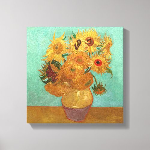 Vincent Van Gogh Twelve Sunflowers In A Vase Canvas Print