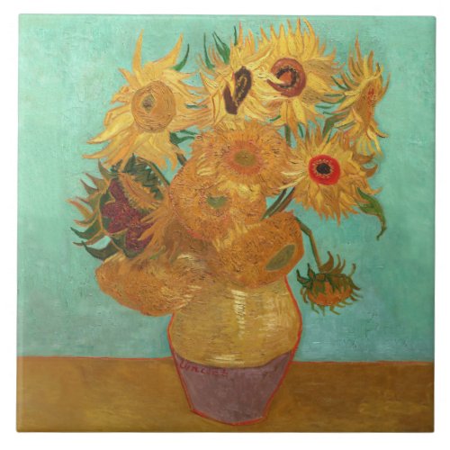 Vincent Van Gogh Twelve Sunflowers In A Vase Ceramic Tile
