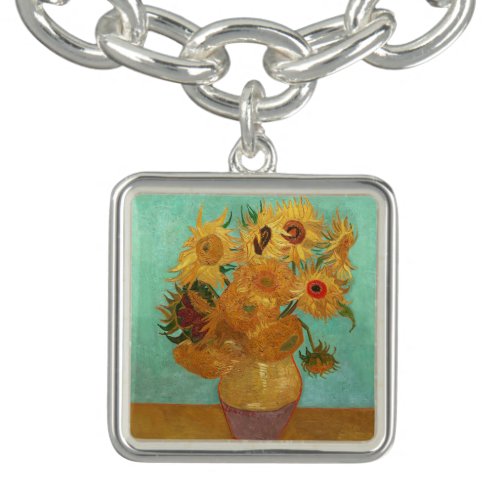 Vincent Van Gogh Twelve Sunflowers In A Vase Charm Bracelet
