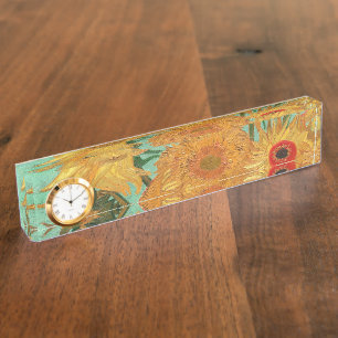 Vincent Van Gogh Twelve Sunflowers In A Vase Desk Name Plate