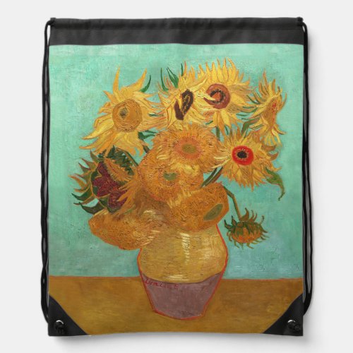 Vincent Van Gogh Twelve Sunflowers In A Vase Drawstring Bag