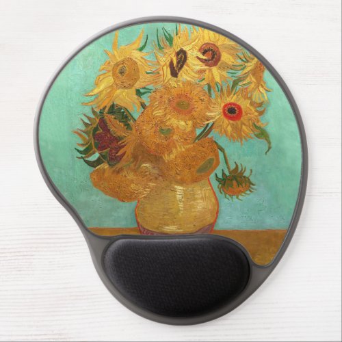 Vincent Van Gogh Twelve Sunflowers In A Vase Gel Mouse Pad