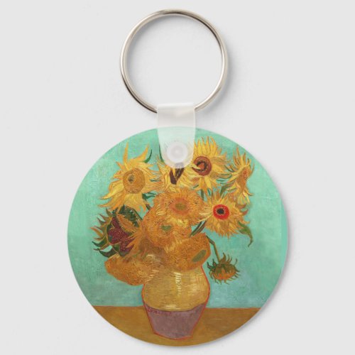 Vincent Van Gogh Twelve Sunflowers In A Vase Keychain