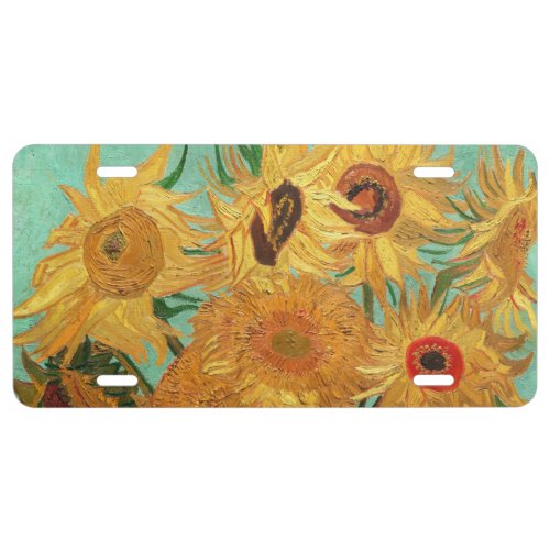 Vincent Van Gogh Twelve Sunflowers In A Vase License Plate