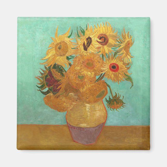 Vincent Van Gogh Twelve Sunflowers In A Vase Magnet (Front)