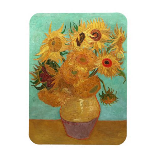 Vincent Van Gogh Twelve Sunflowers In A Vase Magnet