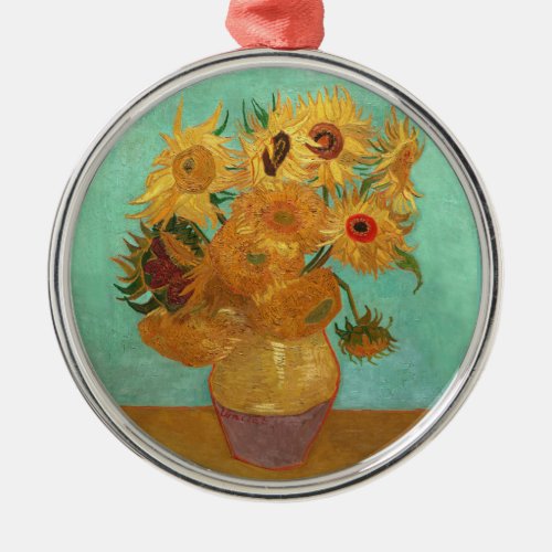 Vincent Van Gogh Twelve Sunflowers In A Vase Metal Ornament