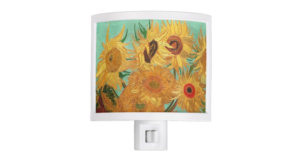 Vincent Van Gogh Twelve Sunflowers In A Vase Night Light Zazzle