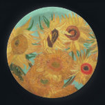 Vincent Van Gogh Twelve Sunflowers In A Vase Paper Plates<br><div class="desc">Vincent Van Gogh Twelve Sunflowers In A Vase Floral Fine Art Painting Sunflowers (original title, in French: Tournesols) are the subject of two series of still life paintings by the Dutch Post-Impressionist painter Vincent van Gogh. The earlier series painted in Paris in 1887 depicts the flowers lying on the ground,...</div>
