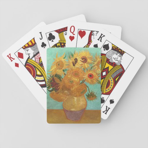 Vincent Van Gogh Twelve Sunflowers In A Vase Playing Cards