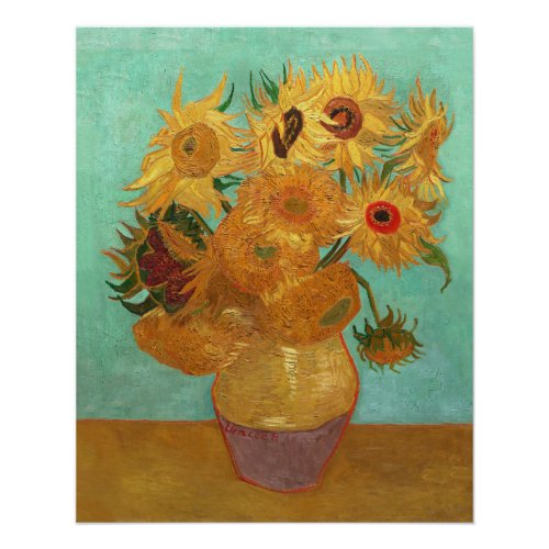 Vincent Van Gogh Twelve Sunflowers In A Vase Poster