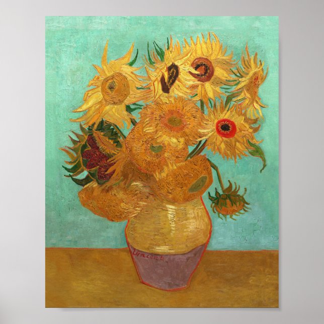 Vincent Van Gogh Twelve Sunflowers In A Vase Poster (Front)