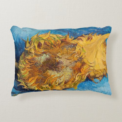 Vincent van Gogh _ Two Cut Sunflowers Accent Pillow