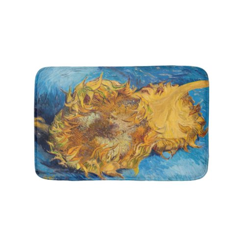 Vincent van Gogh _ Two Cut Sunflowers Bath Mat