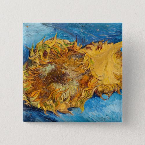 Vincent van Gogh _ Two Cut Sunflowers Button