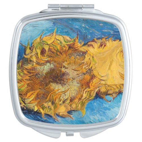 Vincent van Gogh _ Two Cut Sunflowers Compact Mirror