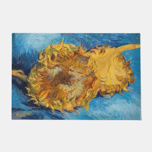 Vincent van Gogh _ Two Cut Sunflowers Doormat