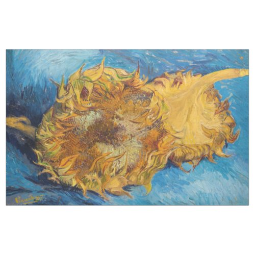 Vincent van Gogh _ Two Cut Sunflowers Fabric