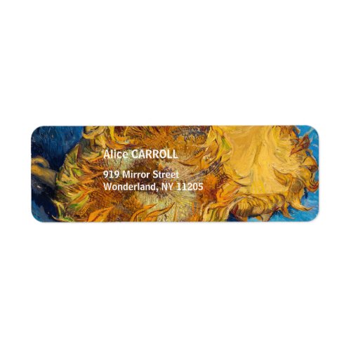 Vincent van Gogh _ Two Cut Sunflowers Label