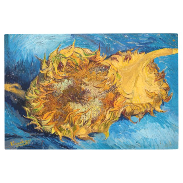 Vincent van Gogh - Two Cut Sunflowers Metal Print (Front)