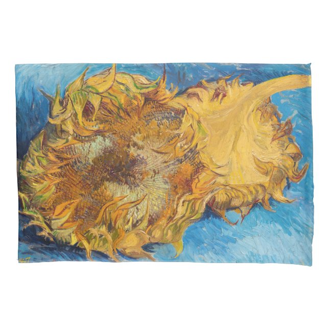 Vincent van Gogh - Two Cut Sunflowers Pillow Case (Front)