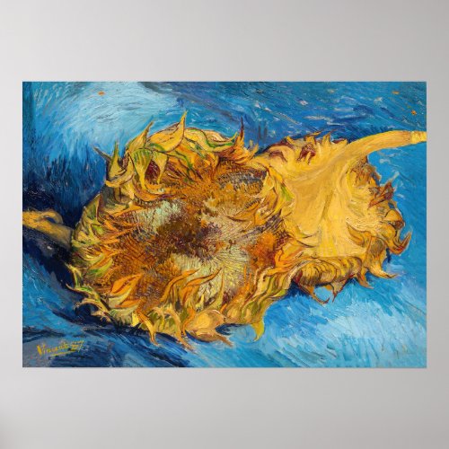 Vincent van Gogh _ Two Cut Sunflowers Poster