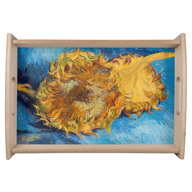 Vincent van Gogh - Two Cut Sunflowers Serving Tray (Front)