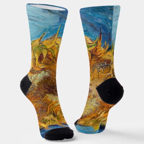Vincent van Gogh _ Two Cut Sunflowers Socks