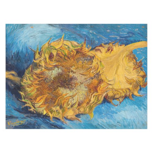 Vincent van Gogh _ Two Cut Sunflowers Tablecloth