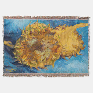 Vincent van Gogh - Two Cut Sunflowers Throw Blanket