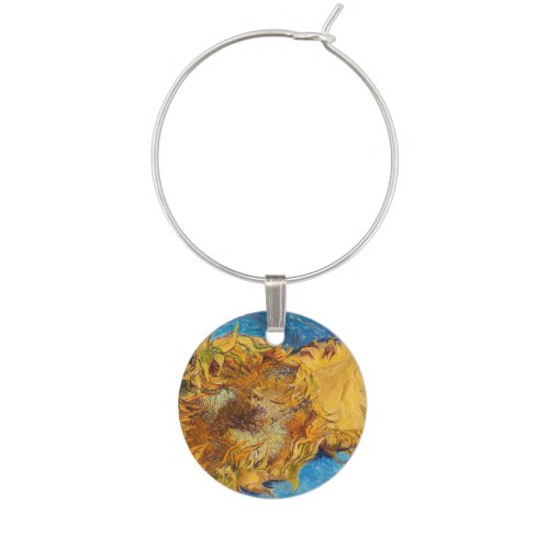 Vincent van Gogh _ Two Cut Sunflowers Wine Charm