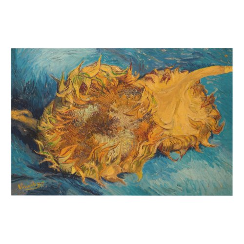 Vincent van Gogh _ Two Cut Sunflowers Wood Wall Art