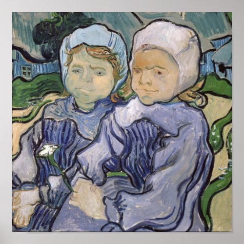 Vincent van Gogh  Two Little Girls 1890 Poster